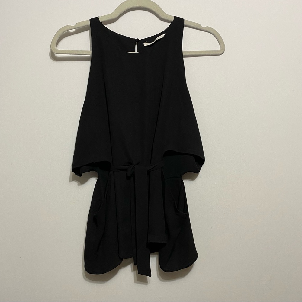 Zara Black Side Cut Out Women’s Size Large Blouse